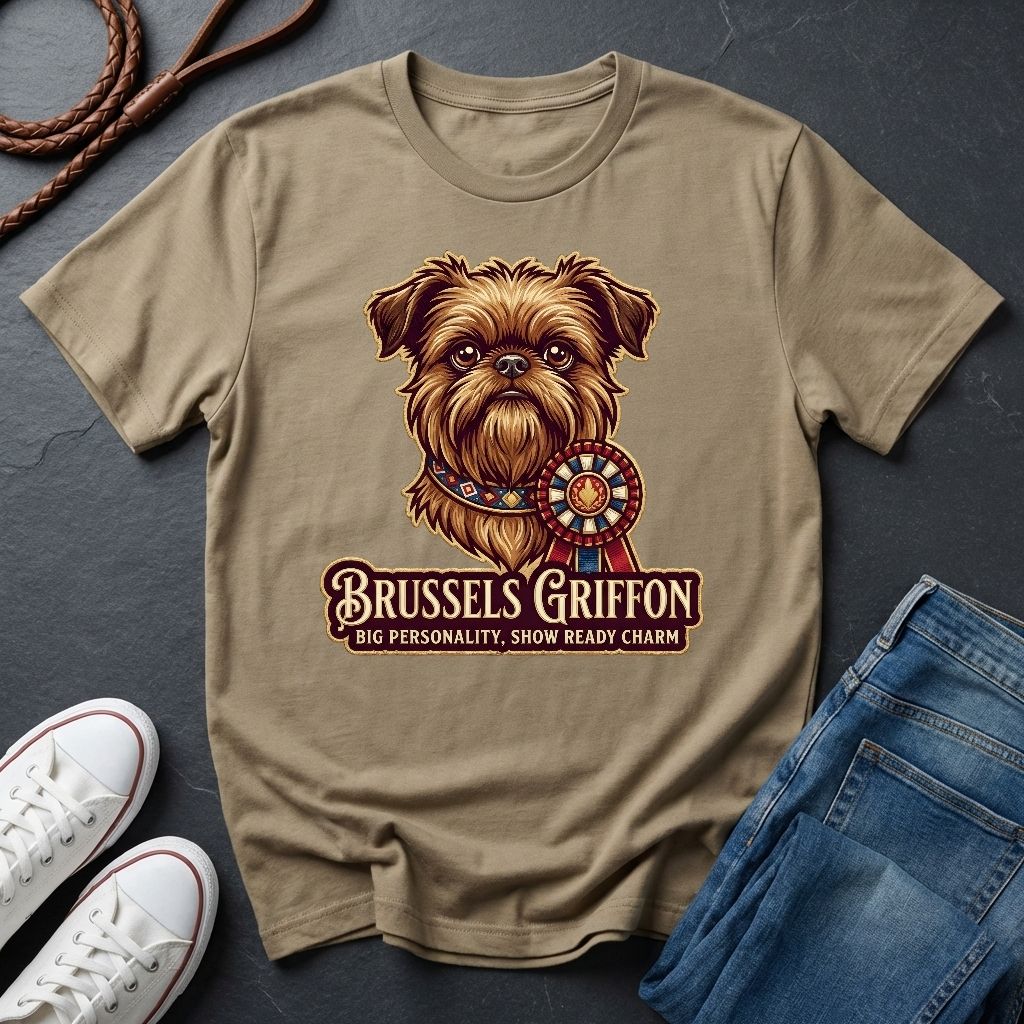 Brussels Griffon Detailed Portrait Shirt - Big Personality Pet Tee — Comfort Colors 1717