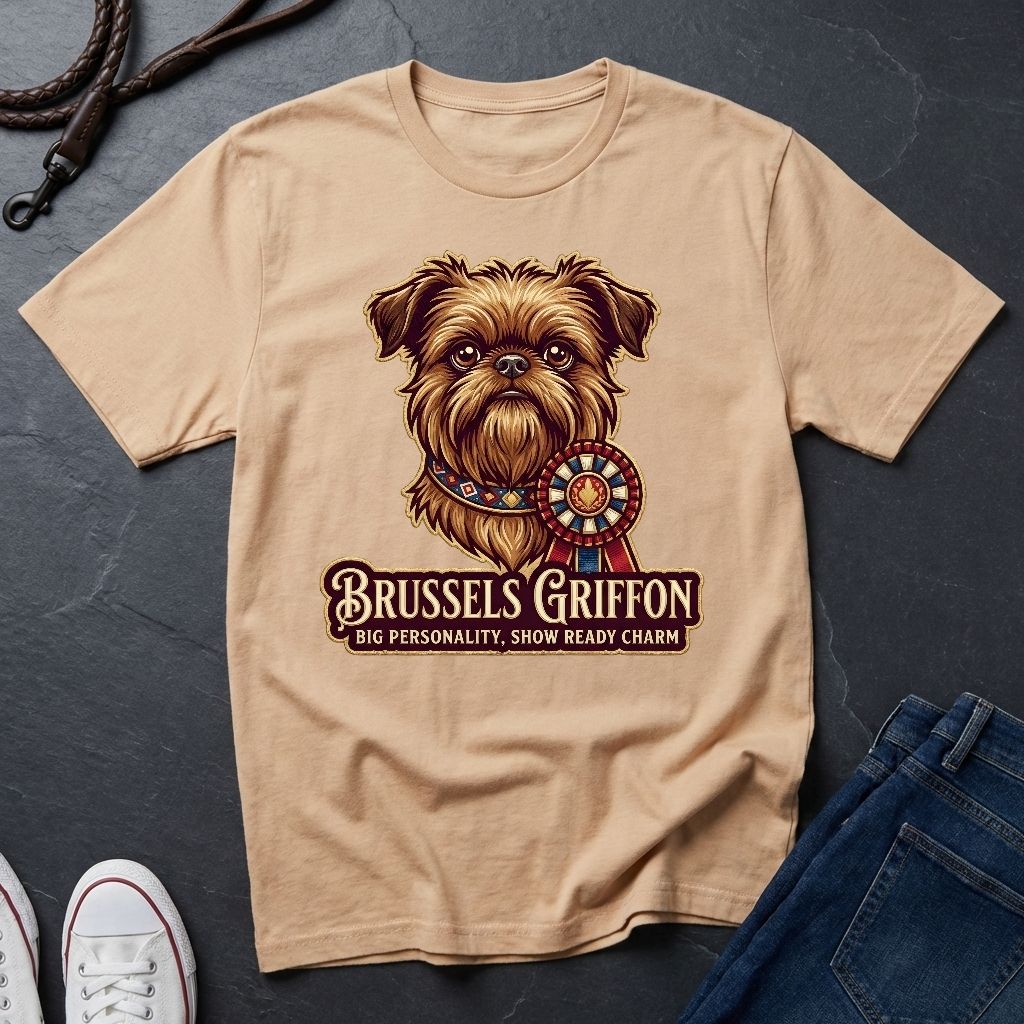 Brussels Griffon Detailed Portrait Shirt - Big Personality Pet Tee — Comfort Colors 1717