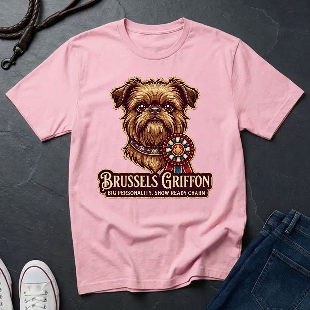 Brussels Griffon Detailed Portrait Shirt - Big Personality Pet Tee — Comfort Colors 1717