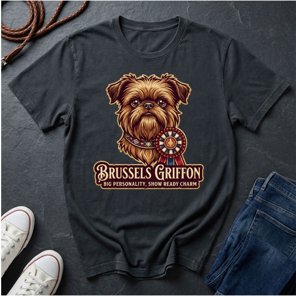 Brussels Griffon Detailed Portrait Shirt - Big Personality Pet Tee — Comfort Colors 1717