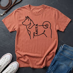 Akita Minimalist Line Art Shirt - Comfort Colors 1717 Dog Breed Tee - Akita Mom Gift