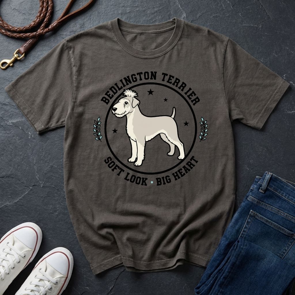 Bedlington Terrier Detailed Portrait Shirt - Soft Look Big Heart Tee — Comfort Colors 1717