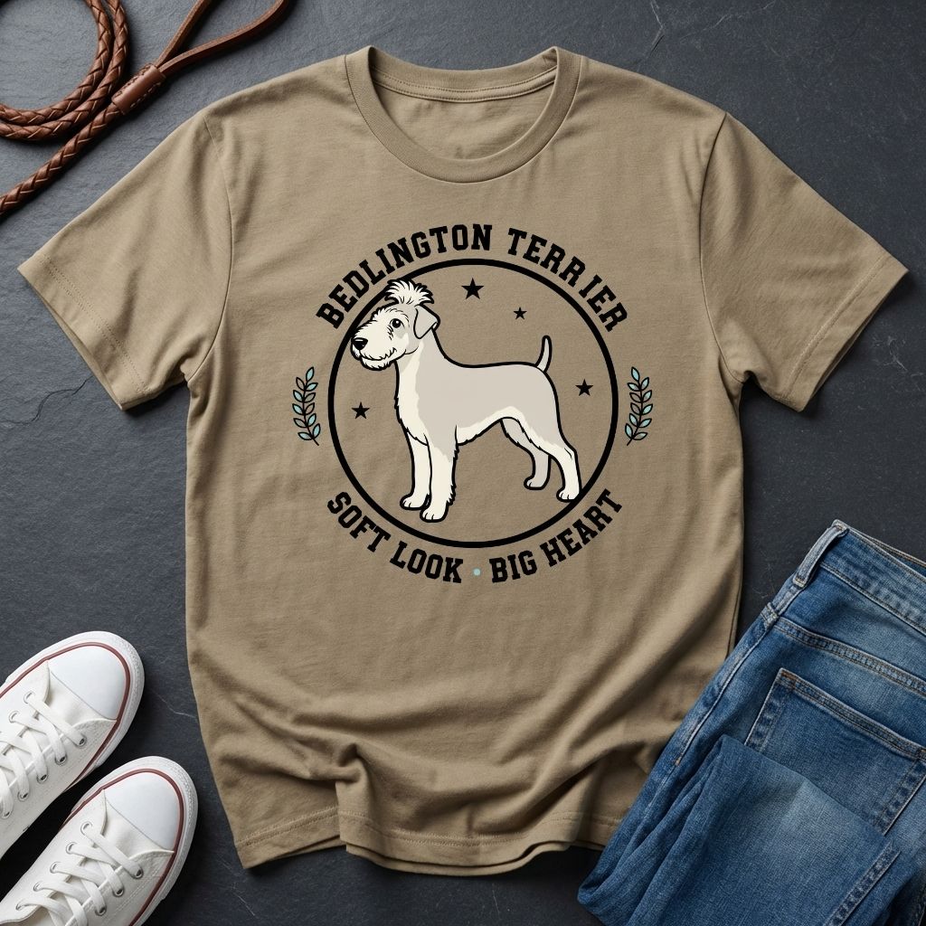 Bedlington Terrier Detailed Portrait Shirt - Soft Look Big Heart Tee — Comfort Colors 1717