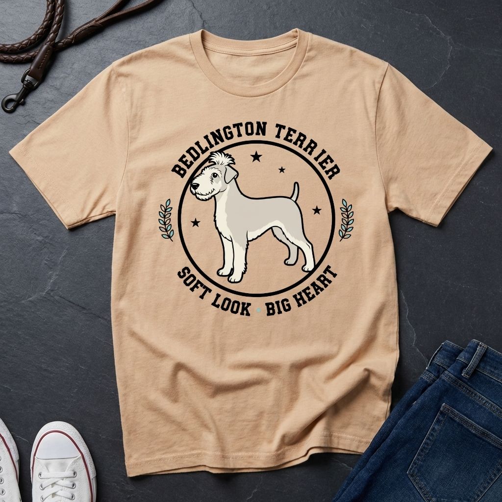 Bedlington Terrier Detailed Portrait Shirt - Soft Look Big Heart Tee — Comfort Colors 1717