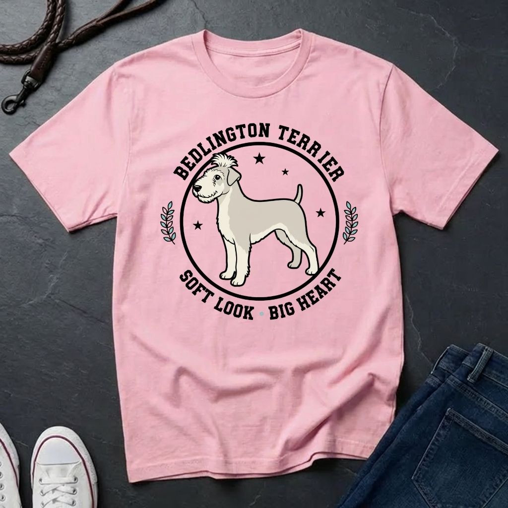 Bedlington Terrier Detailed Portrait Shirt - Soft Look Big Heart Tee — Comfort Colors 1717