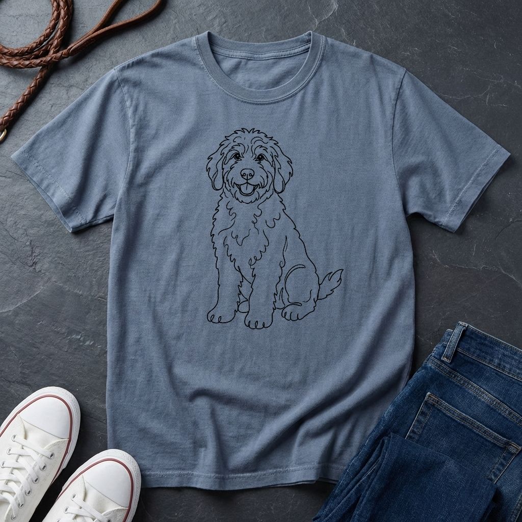 Bernedoodle Line Art Shirt - Minimalist Doodle Lover Tee — Comfort Colors 1717