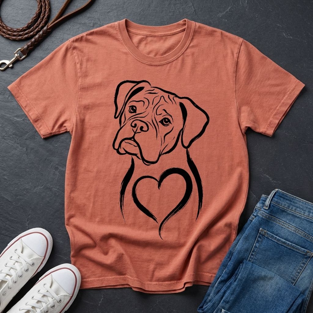 Boxer T-Shirt - Heart of Gold Wiggle Butt - Vintage Boxer Dog Gift — Comfort Colors 1717