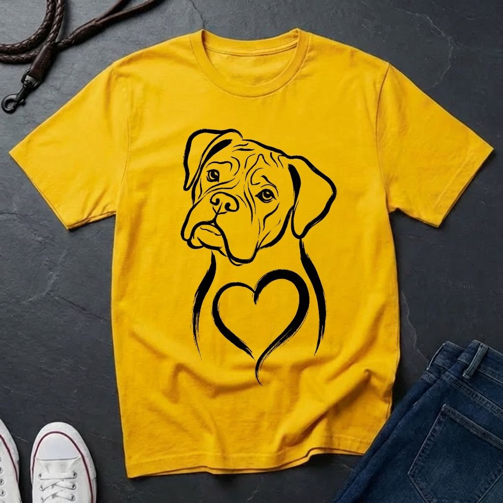Boxer T-Shirt - Heart of Gold Wiggle Butt - Vintage Boxer Dog Gift — Comfort Colors 1717