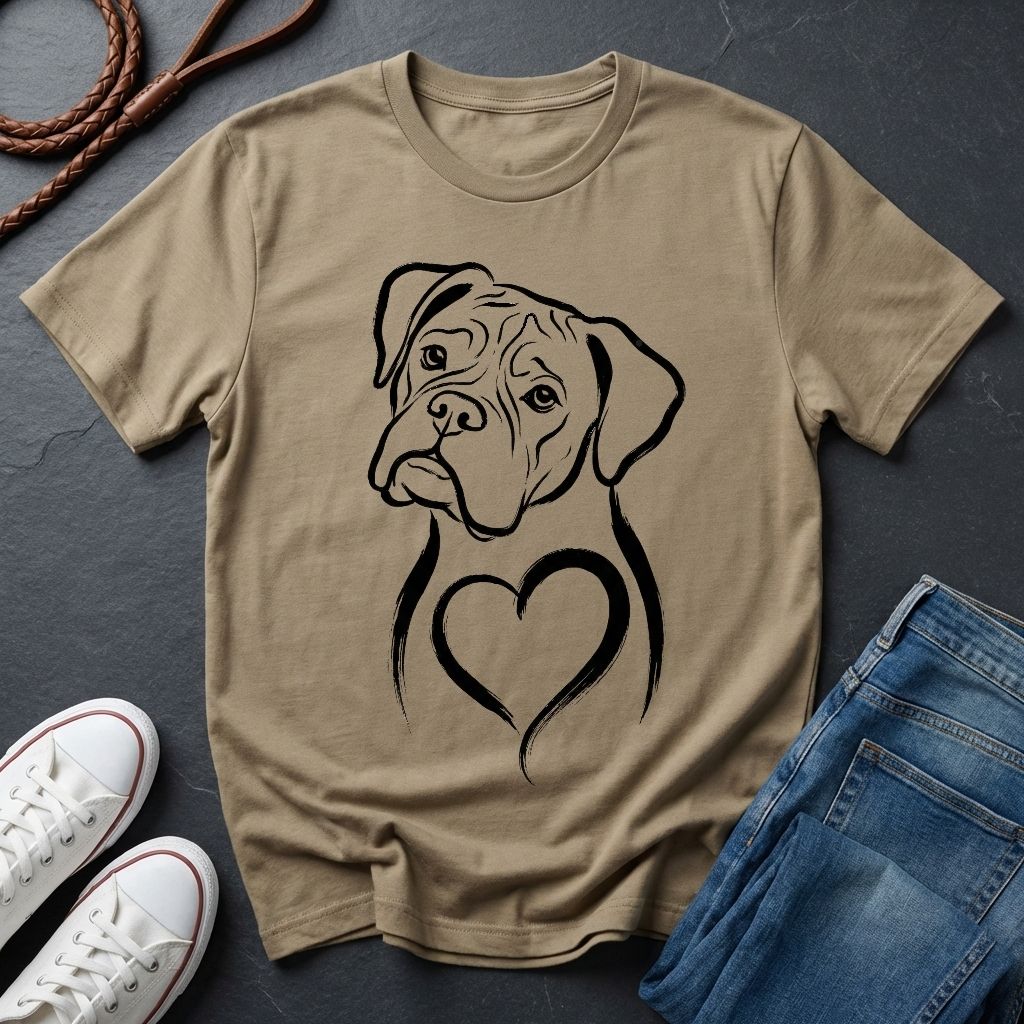 Boxer T-Shirt - Heart of Gold Wiggle Butt - Vintage Boxer Dog Gift — Comfort Colors 1717