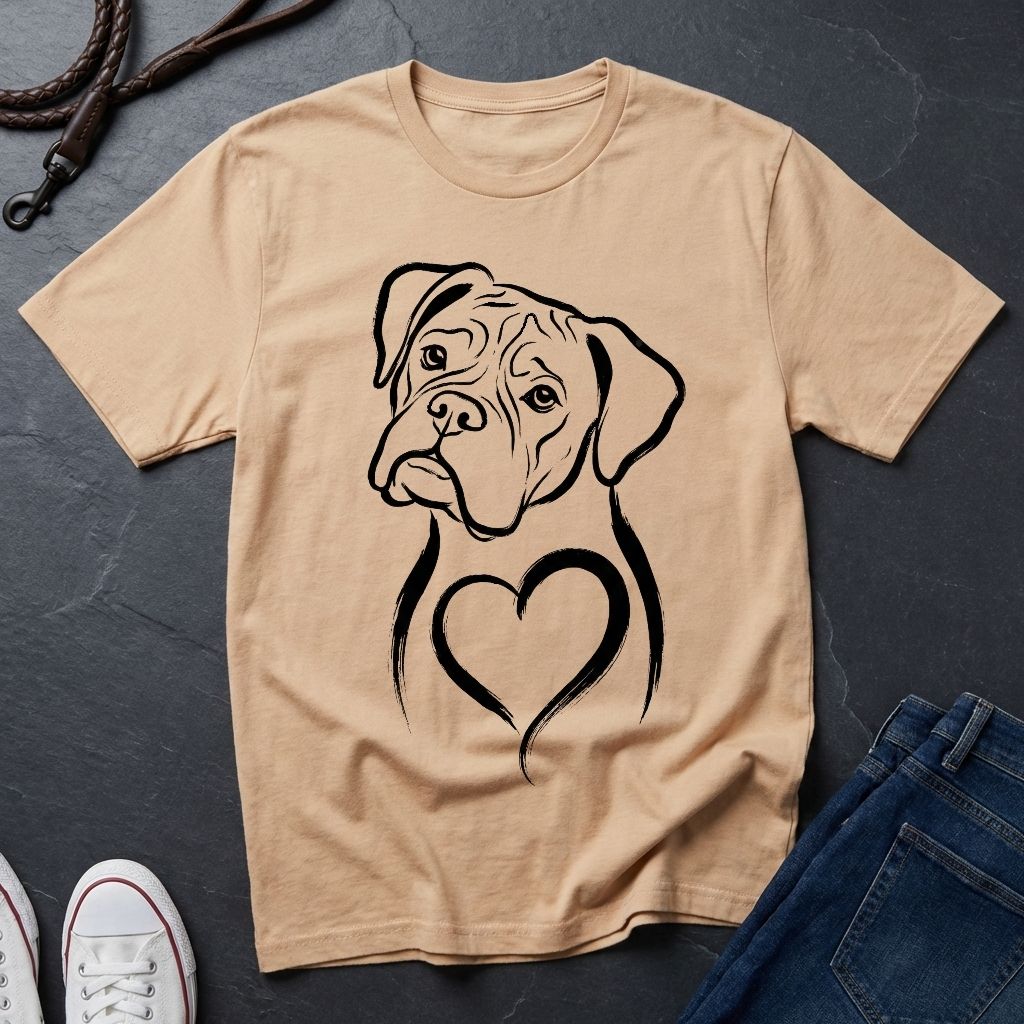 Boxer T-Shirt - Heart of Gold Wiggle Butt - Vintage Boxer Dog Gift - Comfort Colors 1717