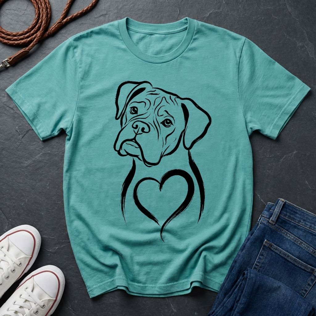 Boxer T-Shirt - Heart of Gold Wiggle Butt - Vintage Boxer Dog Gift — Comfort Colors 1717