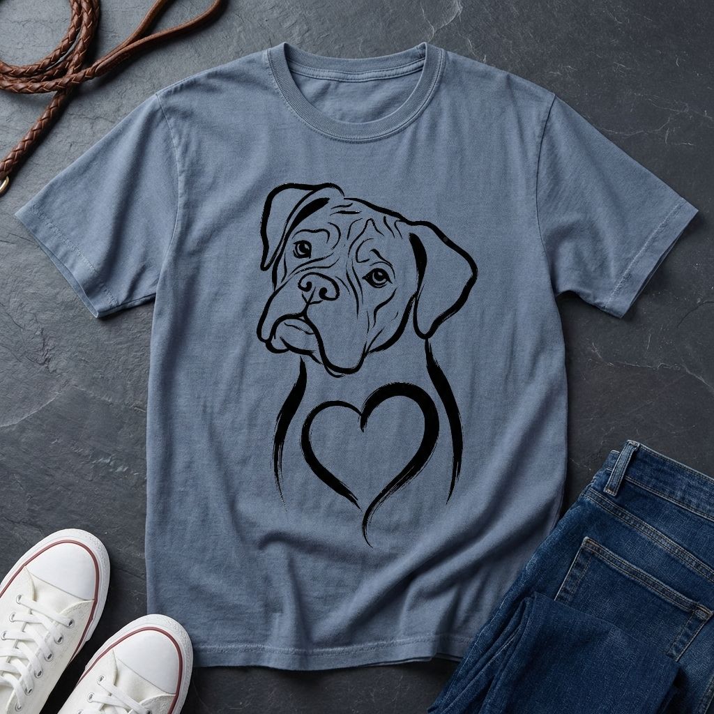 Boxer T-Shirt - Heart of Gold Wiggle Butt - Vintage Boxer Dog Gift — Comfort Colors 1717