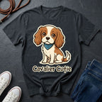 Cavalier King Charles Puppy Graphic Pop Art Shirt — Modern Spaniel Illustration — Comfort Colors 1717