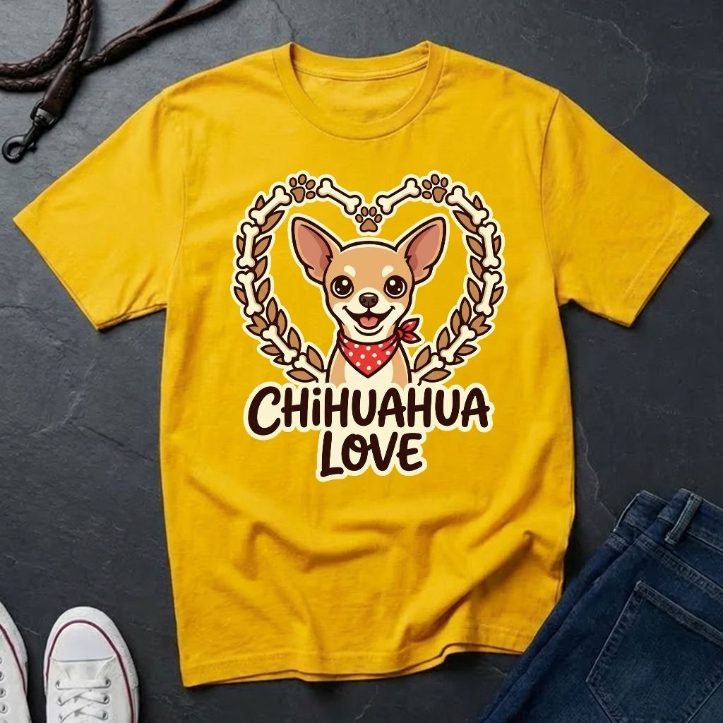 Chihuahua Love Graphic Pop Art Shirt — Cute Dog Breed Tee — Comfort Colors 1717