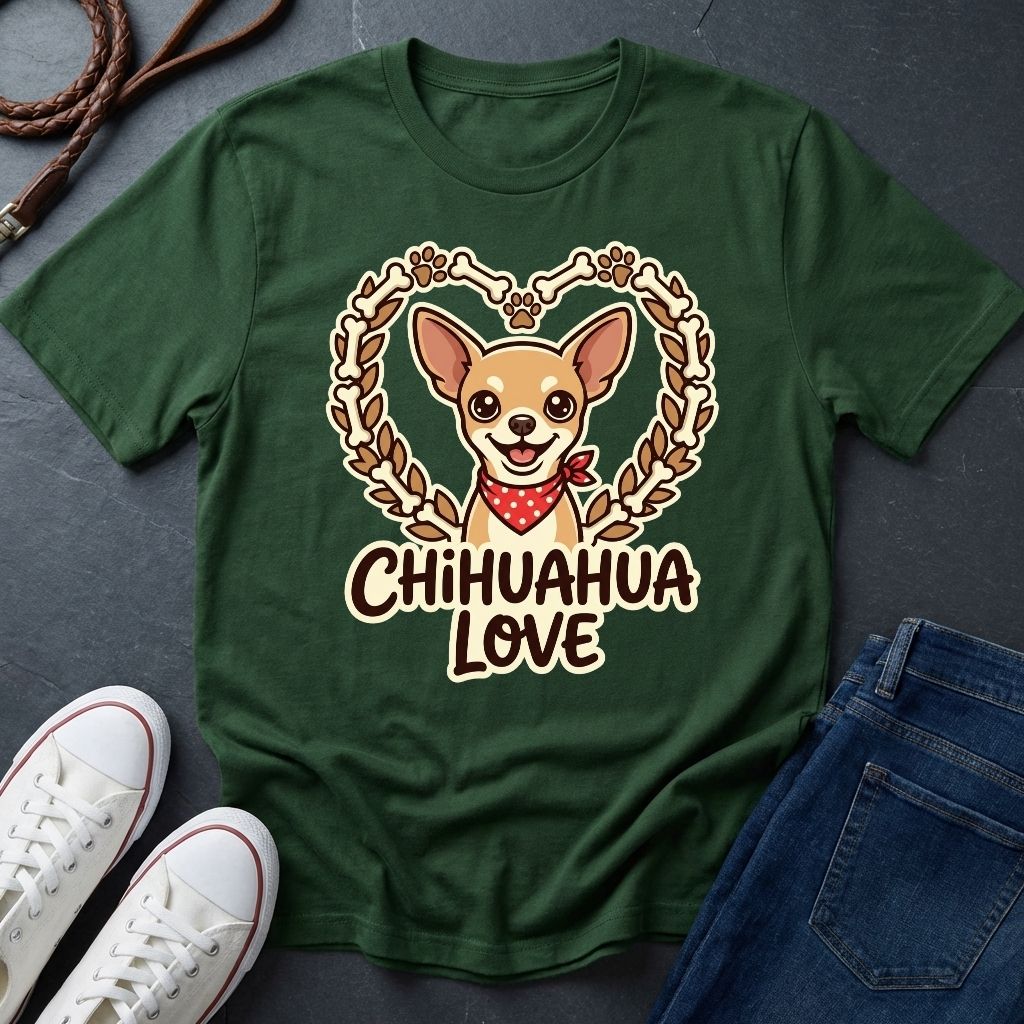 Chihuahua Love Graphic Pop Art Shirt — Cute Dog Breed Tee — Comfort Colors 1717