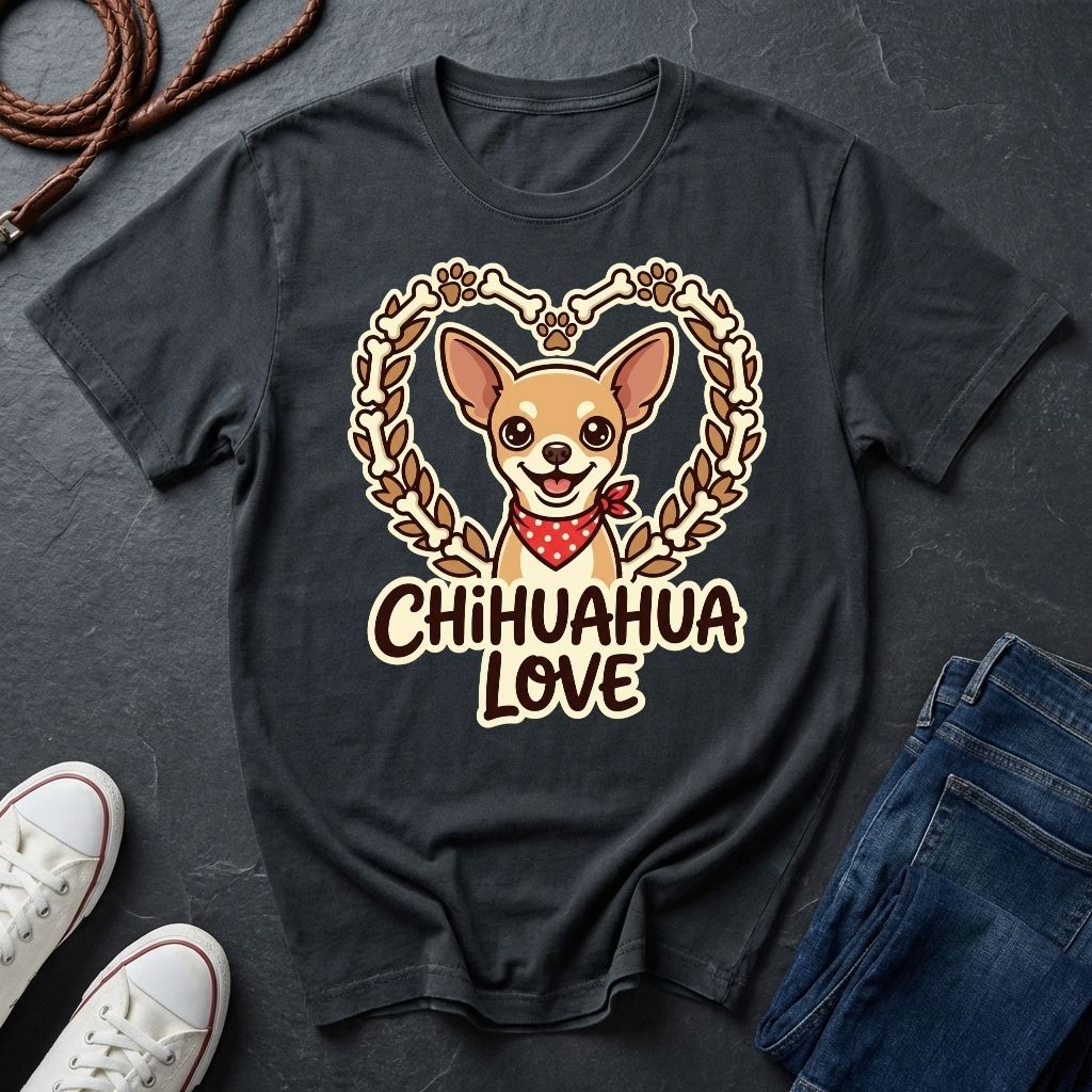 Chihuahua Love Graphic Pop Art Shirt — Cute Dog Breed Tee — Comfort Colors 1717