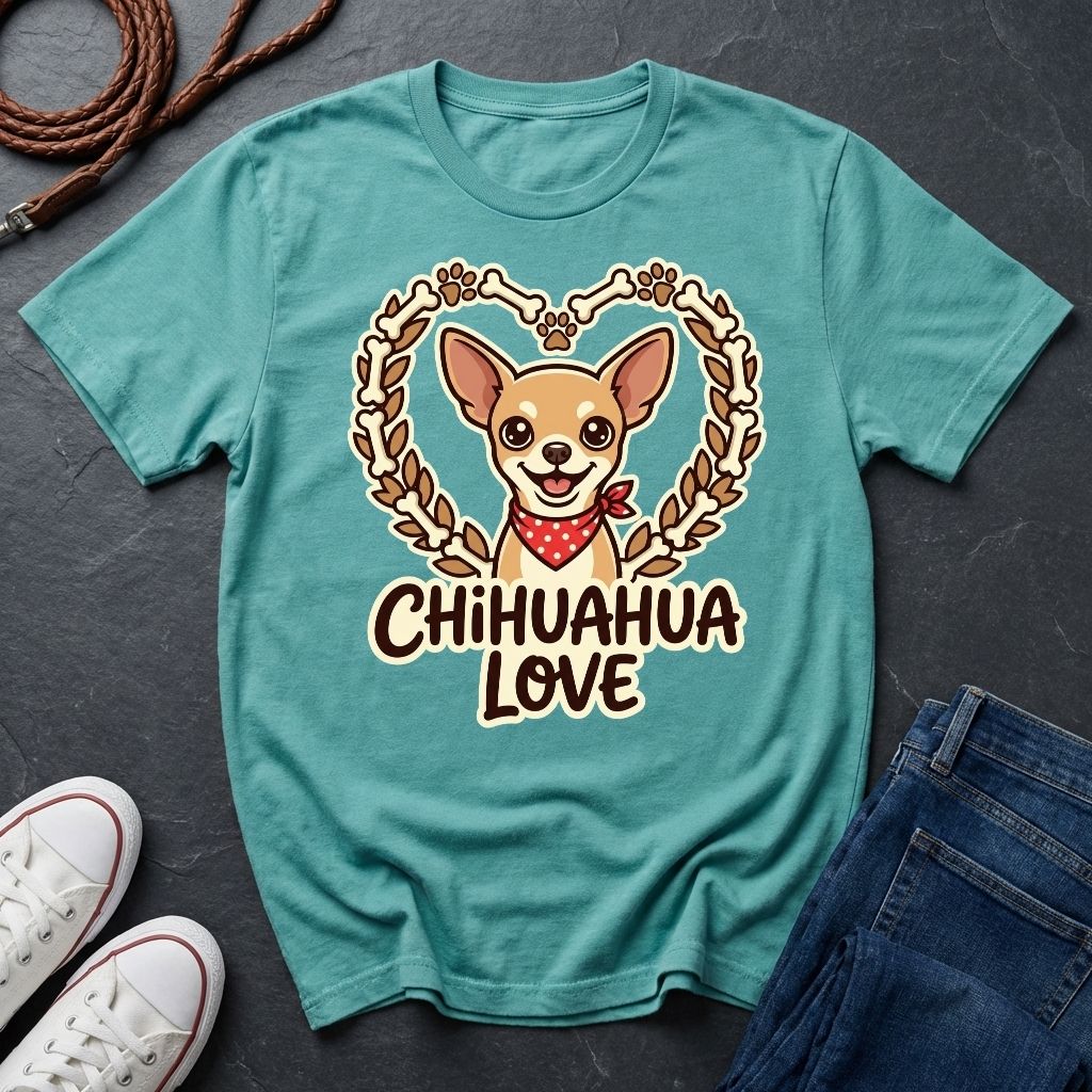 Chihuahua Love Graphic Pop Art Shirt — Cute Dog Breed Tee — Comfort Colors 1717