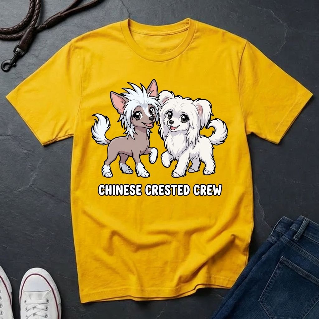 The "Crested Crew" Graphic Pop Art Tee — Premium Chinese Crested Heritage Shirt - Comfort Colors 1717