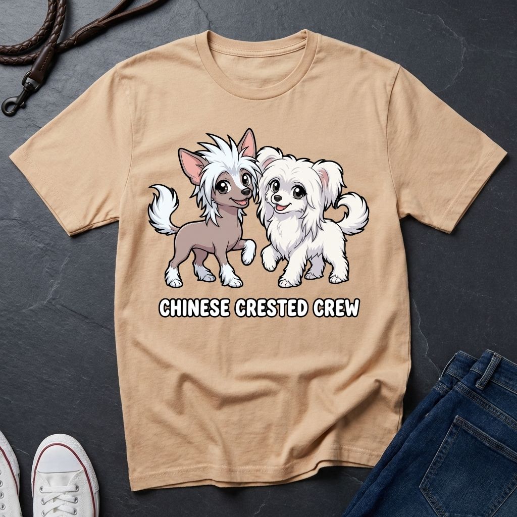 The "Crested Crew" Graphic Pop Art Tee — Premium Chinese Crested Heritage Shirt - Comfort Colors 1717