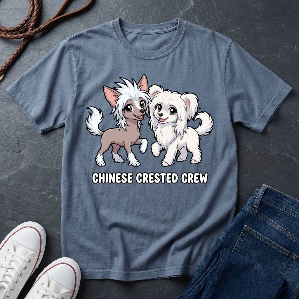 The "Crested Crew" Graphic Pop Art Tee — Premium Chinese Crested Heritage Shirt - Comfort Colors 1717