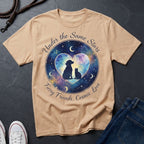 Under the Same Stars Cosmic Love Graphic Pop Art Shirt — Dog & Cat Friendship Tee - Comfort Colors 1717