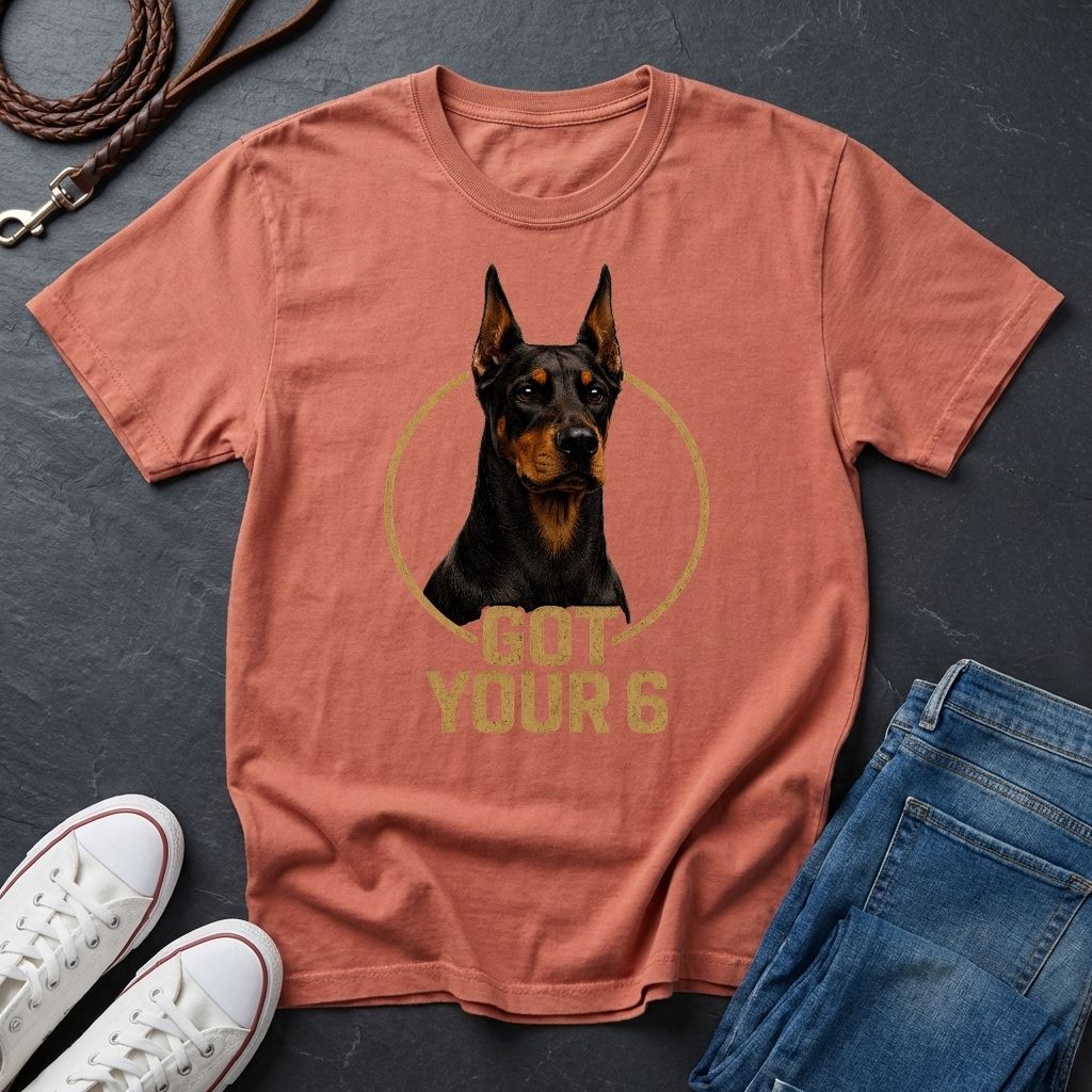 Doberman 'Got Your 6'  — Protective Dog Loyalty Tee - Comfort Colors 1717
