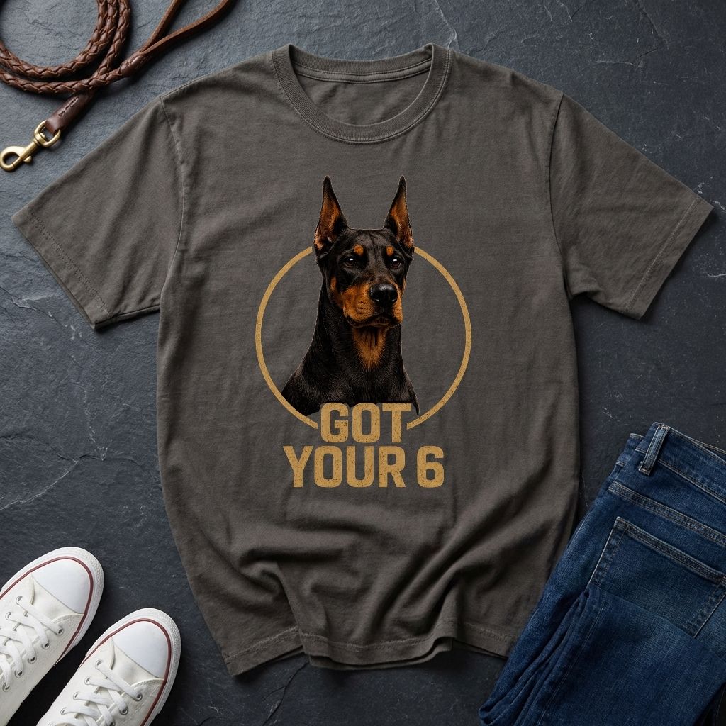 Doberman 'Got Your 6'  — Protective Dog Loyalty Tee - Comfort Colors 1717