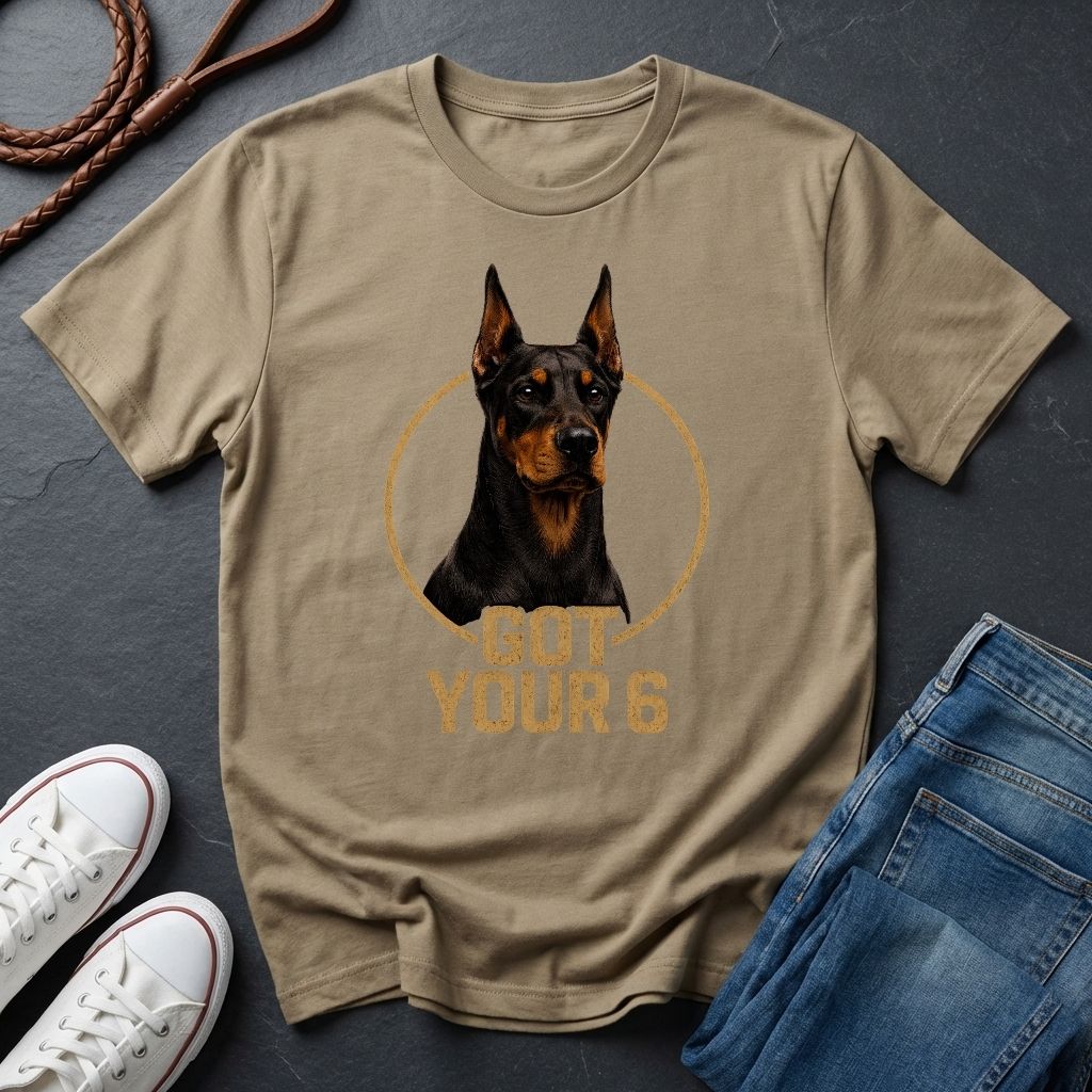 Doberman 'Got Your 6'  — Protective Dog Loyalty Tee - Comfort Colors 1717