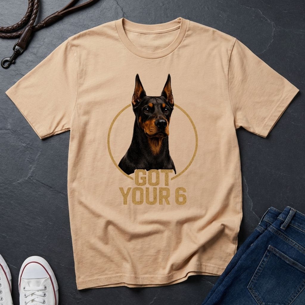 Doberman 'Got Your 6'  — Protective Dog Loyalty Tee - Comfort Colors 1717