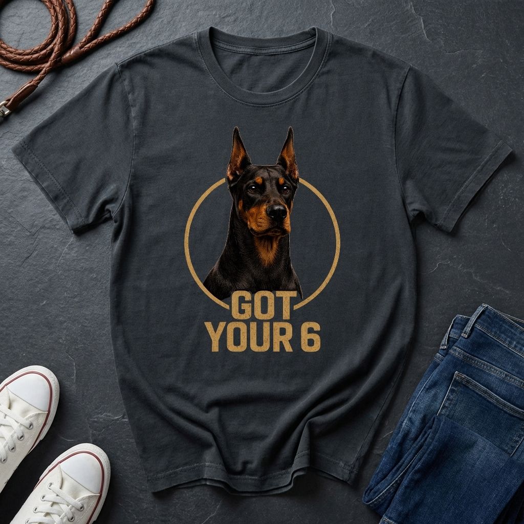 Doberman 'Got Your 6'  — Protective Dog Loyalty Tee - Comfort Colors 1717