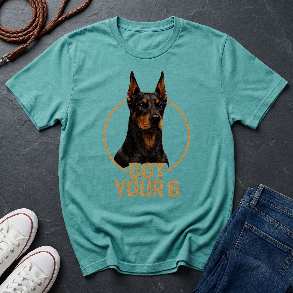 Doberman 'Got Your 6'  — Protective Dog Loyalty Tee - Comfort Colors 1717