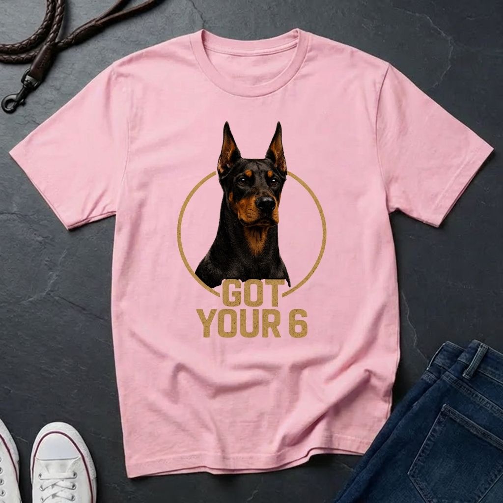 Doberman 'Got Your 6'  — Protective Dog Loyalty Tee - Comfort Colors 1717