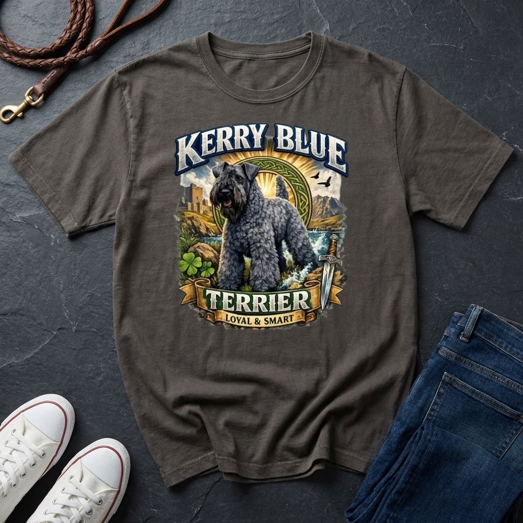 Kerry Blue Terrier Shirt - Detailed Dog Portrait Tee — Comfort Colors 1717