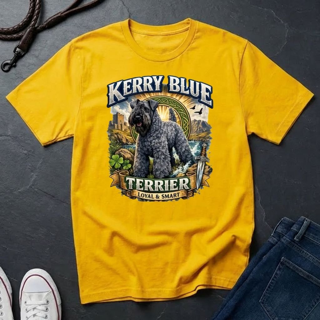 Kerry Blue Terrier Shirt - Detailed Dog Portrait Tee — Comfort Colors 1717