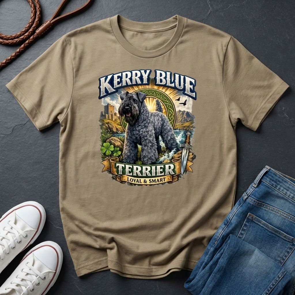 Kerry Blue Terrier Shirt - Detailed Dog Portrait Tee — Comfort Colors 1717
