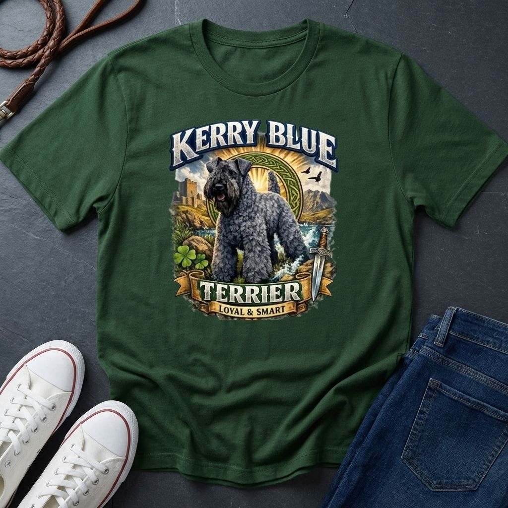 Kerry Blue Terrier Shirt - Detailed Dog Portrait Tee — Comfort Colors 1717