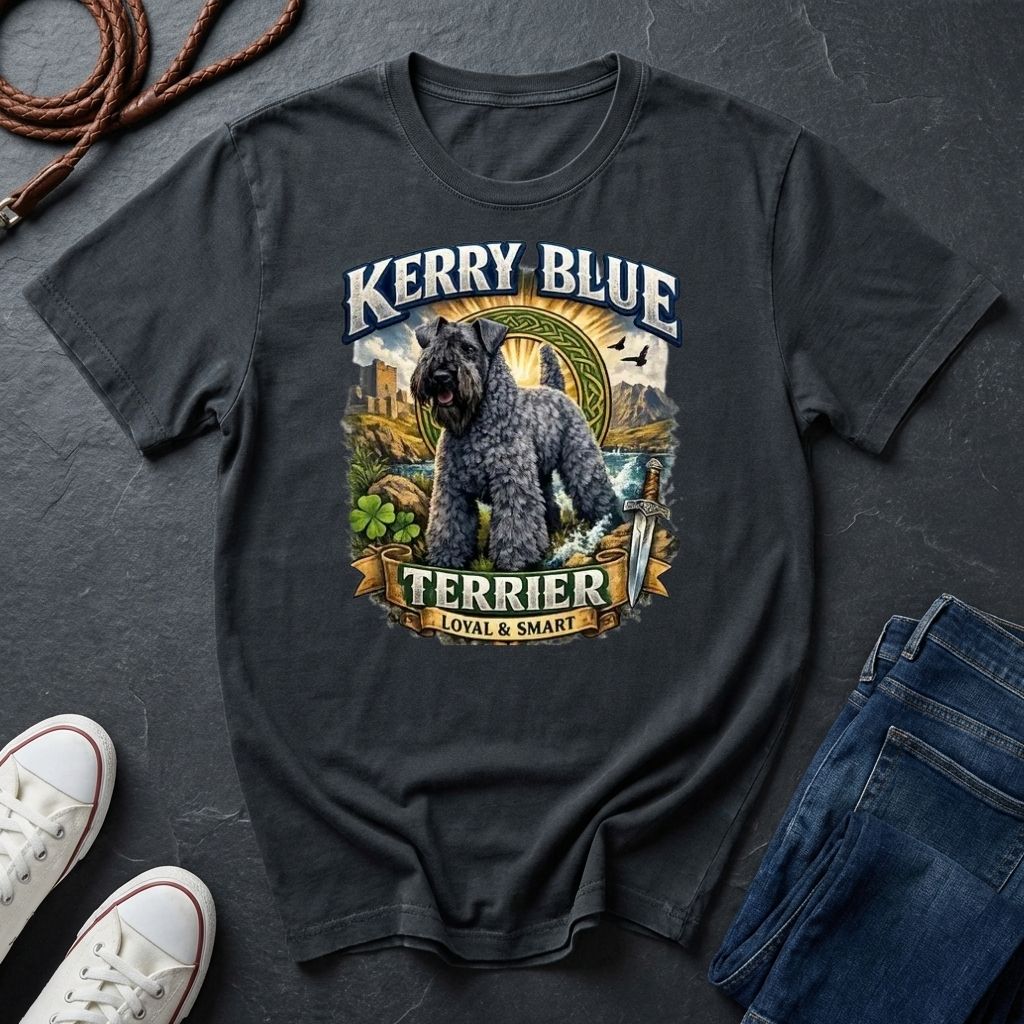 Kerry Blue Terrier Shirt - Detailed Dog Portrait Tee — Comfort Colors 1717