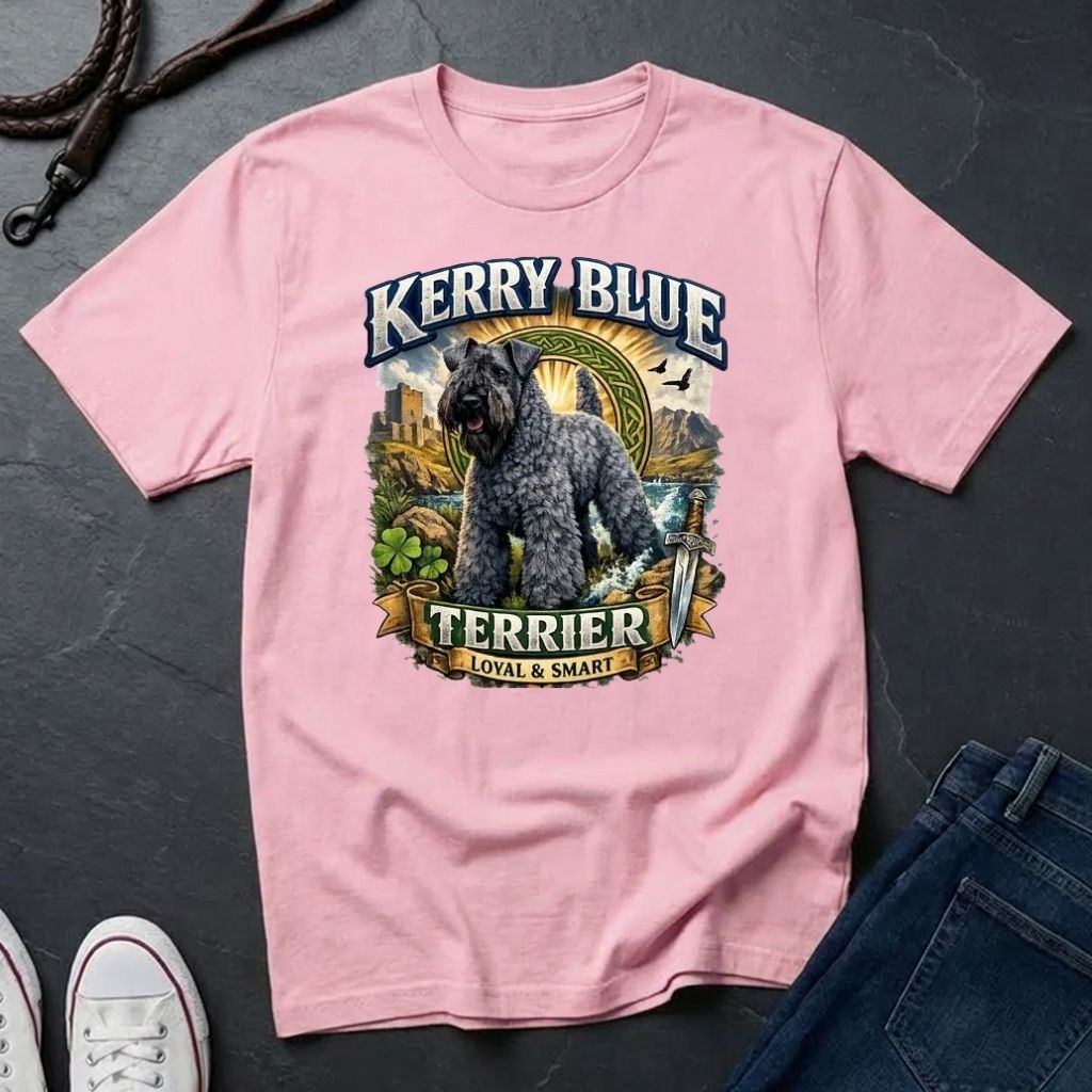 Kerry Blue Terrier Shirt - Detailed Dog Portrait Tee — Comfort Colors 1717