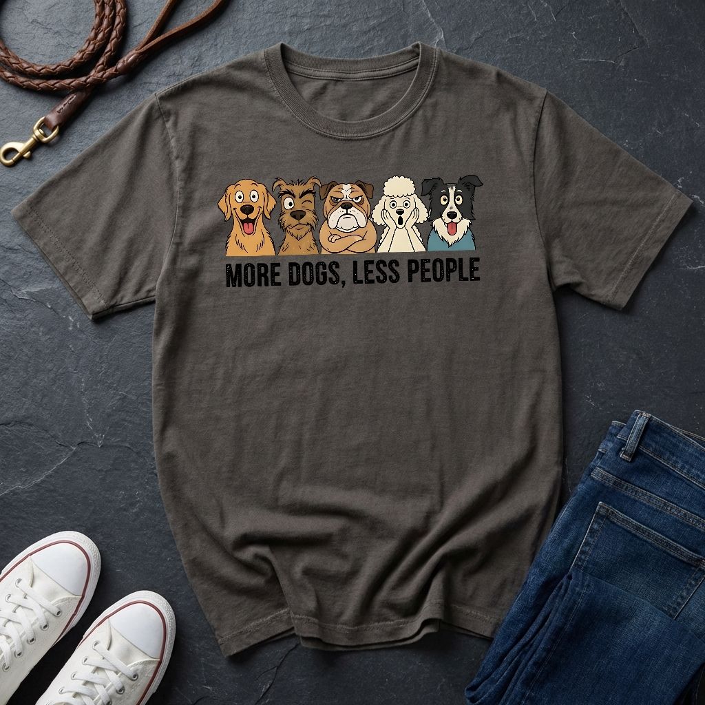More Dogs Less People Shirt - Funny Dog Owner Gift — Comfort Colors 1717