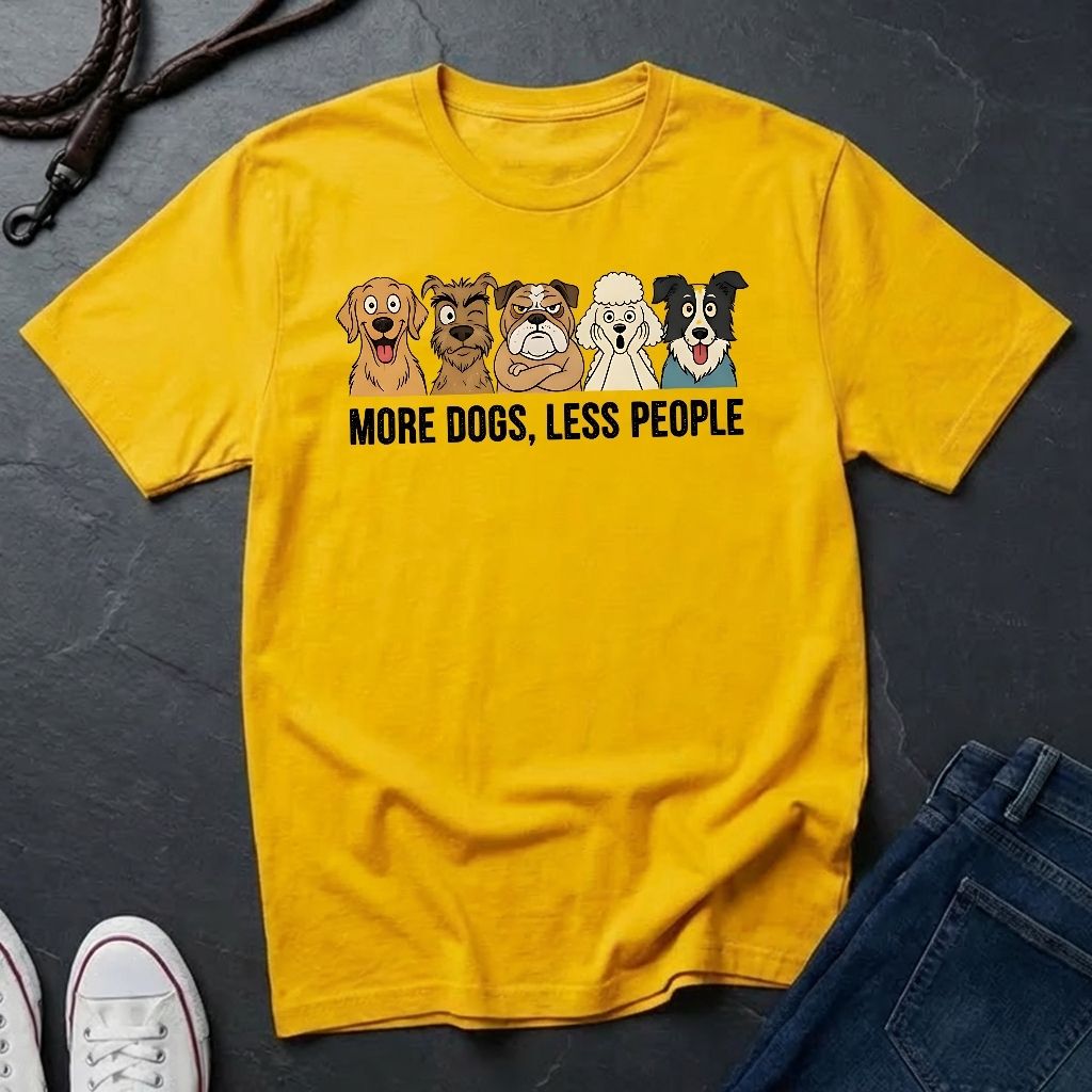 More Dogs Less People Shirt - Funny Dog Owner Gift — Comfort Colors 1717