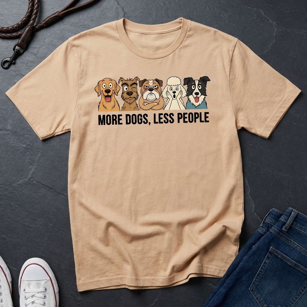 More Dogs Less People Shirt - Funny Dog Owner Gift - Retro Comfort Colors 1717 Tee