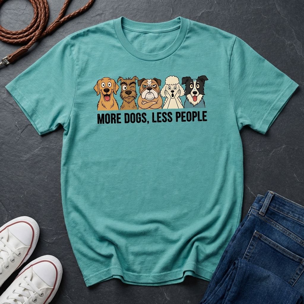 More Dogs Less People Shirt - Funny Dog Owner Gift — Comfort Colors 1717