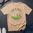 God is Great Dogs are Good People are Crazy Shirt - Comfort Colors 1717 Vintage Tee