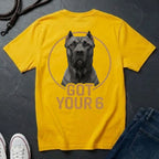 Cane Corso 'Got Your Six' Graphic Pop Art Shirt — Back Print Protective Dog Tee - Comfort Colors 1717