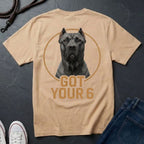 Cane Corso 'Got Your Six' Graphic Pop Art Shirt — Back Print Protective Dog Tee - Comfort Colors 1717