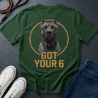 Cane Corso 'Got Your Six' Graphic Pop Art Shirt — Back Print Protective Dog Tee - Comfort Colors 1717