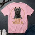 Cane Corso 'Got Your Six' Graphic Pop Art Shirt — Back Print Protective Dog Tee - Comfort Colors 1717