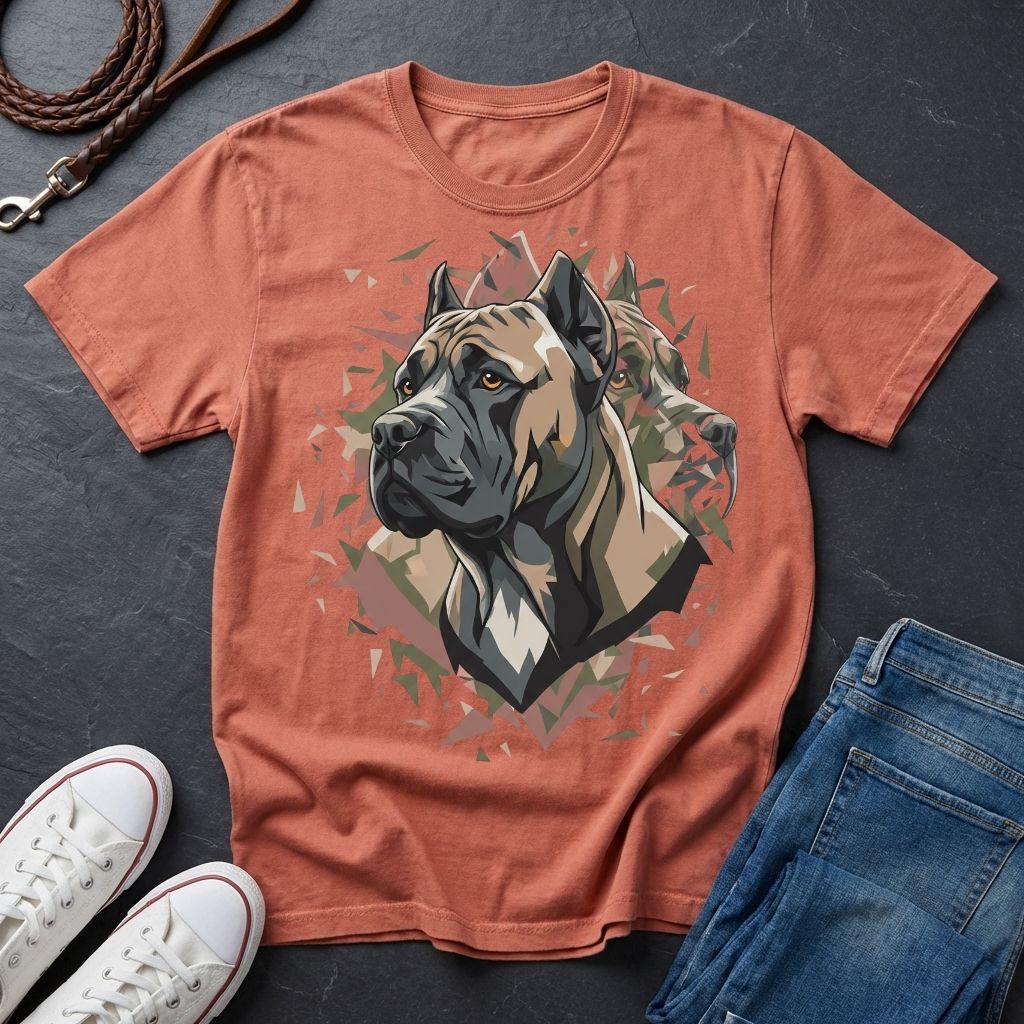 Cane Corso Geometric Graphic Shirt - Modern Bust Design Dog Tee - Comfort Colors 1717