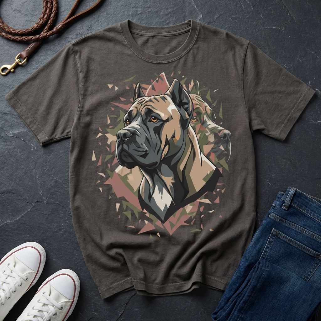 Cane Corso Geometric Graphic Shirt - Modern Bust Design Dog Tee - Comfort Colors 1717