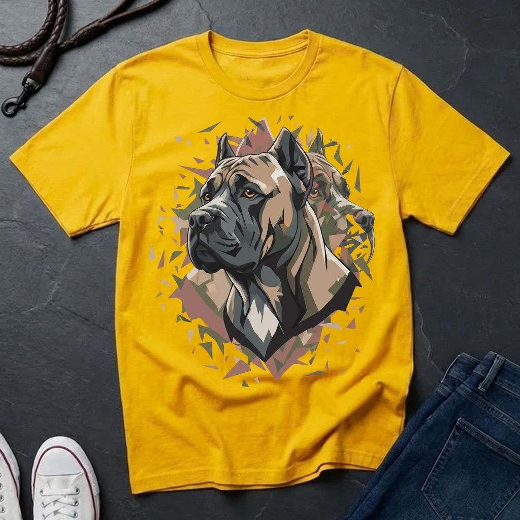 Cane Corso Geometric Graphic Shirt - Modern Bust Design Dog Tee - Comfort Colors 1717